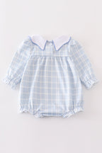 Teal thanksgiving turkey french knot plaid girl bubble