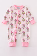 Pink stripe cindy lou who print  Zipper girl romepr