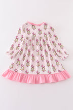Pink stripe cindy lou who print girl dress