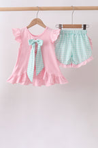Pink Strawberry Applique Knit Set