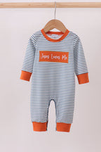Jesus loves me embroidery boy romper