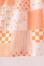 Orange Tennessee applique patchwork ruffle dress