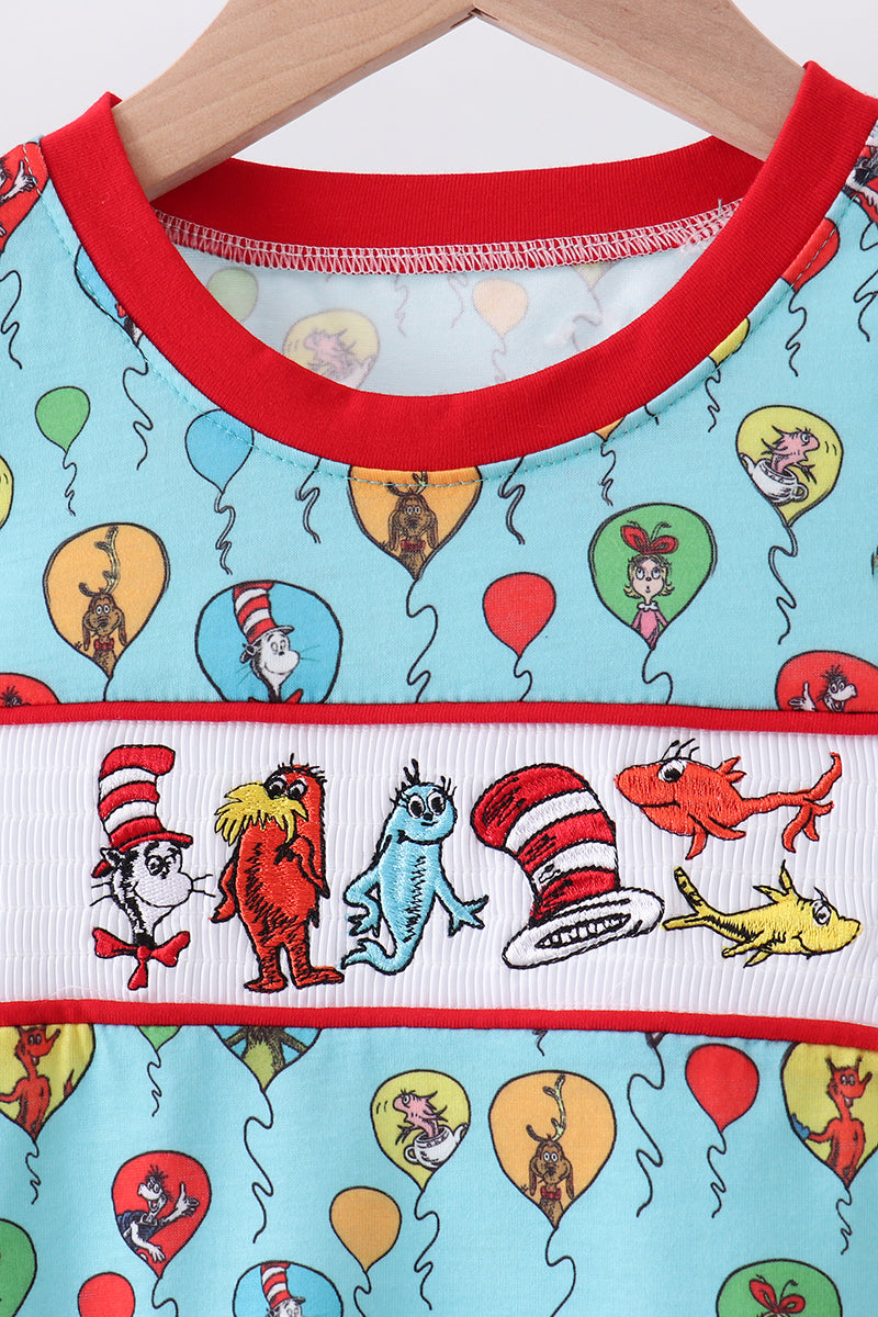 Mint Dr. Seuss smocked top