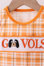 Tennessee Go vols smocked plaid bubble