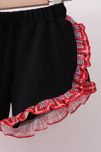 Arkansas smocked plaid ruffle shorts set