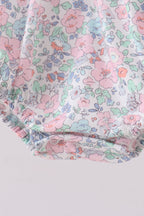 Green Floral Smocked Bubble