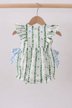 Green Floral Ruffle Bubble