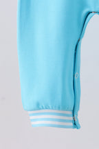 Blue character smocked romper
