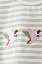 Green Duck Embroidered Shorts Set
