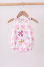 Pink Bow Goose Applique Bubble
