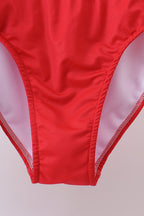 Red floral print 2pc swimsuit