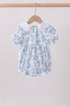 Blue rose smocked bubble