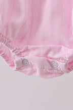 Pink bow smocked ruffle bubble