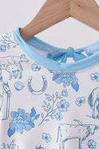 Blue farm print rashguard