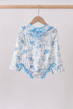Blue farm print rashguard