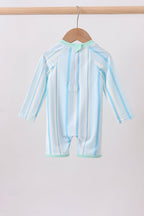 Blue stripe one-piece swimsuit