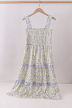 Golden meadow floral smocked tiered dress (length 41.33inch)