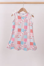 Pink floral patchwork dress