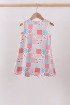 Pink floral patchwork dress