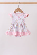 Pink all day adventure bamboo ruffle bubble