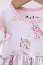 Pink all day adventure bamboo ruffle bubble