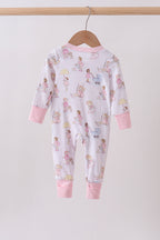 Pink all day adventure bamboo romper