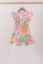 Summer floral print ruffle jumpsuit