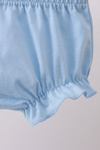 Blue bow ribbon print bloomer set