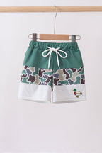 Camouflage duck embroidery swim trunks