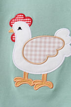 Sage Chicken Applique Set