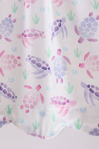 Purple Sea Turtle Smocked Set