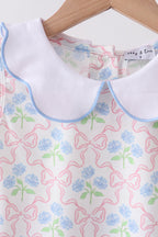 Blue Hydrangea Bow Skorts Set