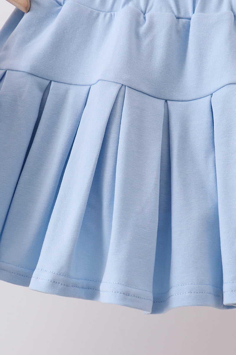 Blue Hydrangea Bow Skorts Set