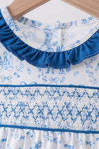 Blue Castle Smocked Ruffle Bubble