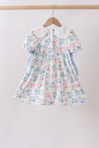 Blue Floral Smocked Dress
