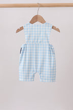 Blue Cow Plaid Embroidered Jon Jon