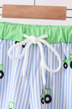 Blue Tractor Stripe UPF Swim Trunks