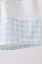 Blue Plaid UPF Swim Trunks