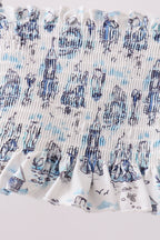 Blue Beach Smocked UPF Swim Set
