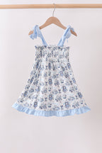 Blue Beach Smocked Dress