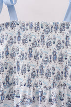 Blue Beach Smocked Women Dress