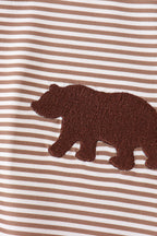 Brown Bear Stripe Embroidered Set