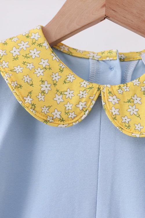 Blue Bus Floral Applique Dress