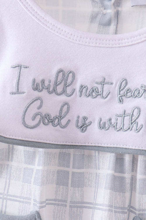 Blue Faith Quote Embroidered Bubble