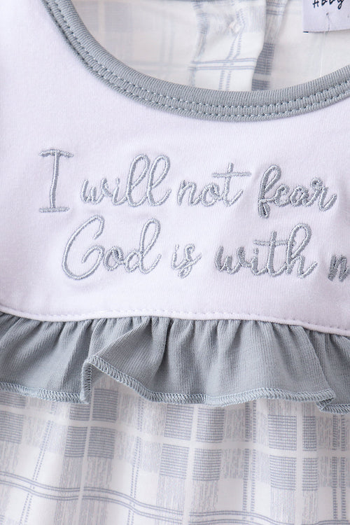 Blue Faith Quote Embroidered Bloomer Set