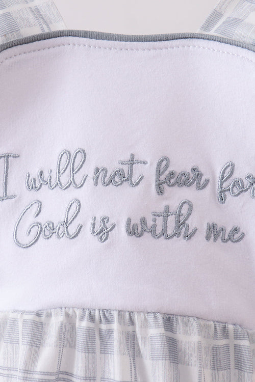 Blue Faith Quote Embroidered Bubble