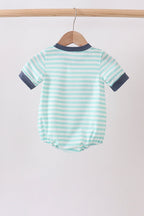 Blue stripe under the sea Embroidered Bubble