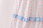 Blue Floral Smocked Mom Tiered Dress