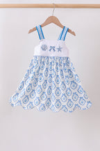 Blue Shells Embroidered Dress