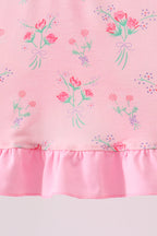Pink Floral Ruffle Bloomer Set